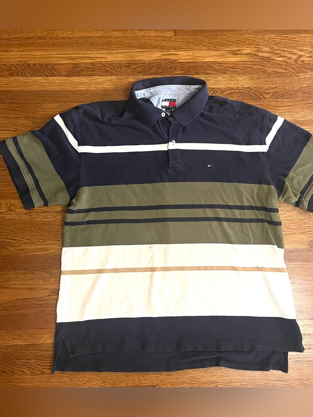 90s y2k Tommy Hilfiger XXL polo shirt stripe rugby grunge men’s